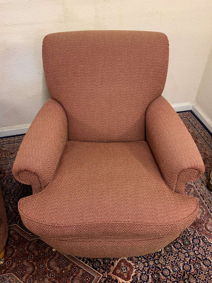 Superb Quality Pair Of Antique Style Upholstered Armchairs - Now Sold - Image 8