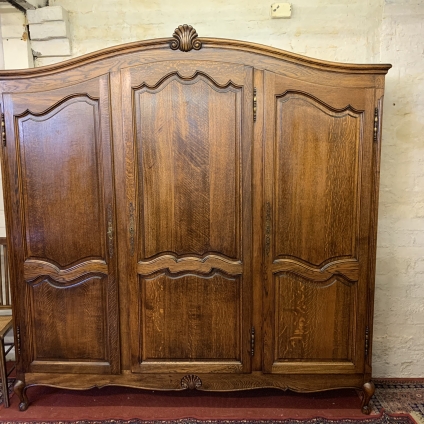 Fantastic Quality French Oak Three Door Armoire/wardrobe - Now Sold
