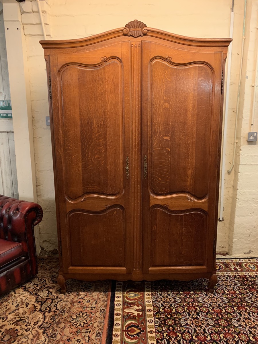 Fantastic French Carved Oak Two-door Armoire/wardrobe - Now Sold