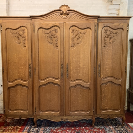 Outstanding Quality French Carved Oak Four-door Armoire/wardrobe - Now Sold