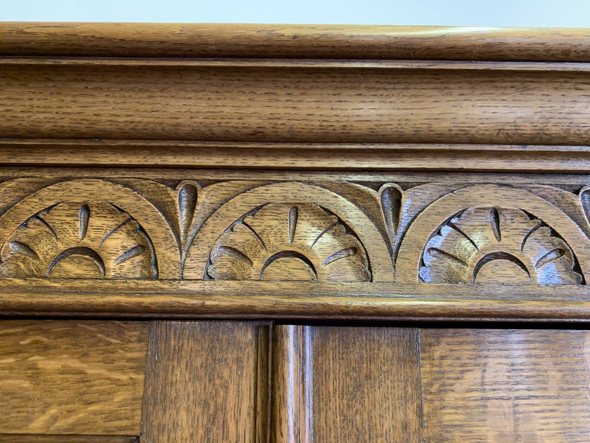 Outstanding Quality Carved Oak Glazed Two Door Bookcase Circa 1900- Now Sold - Image 18