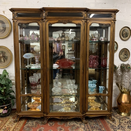 Outstanding Quality French Carved Walnut Brakefront Shop Cabinet/display Cabinet - Now Sold