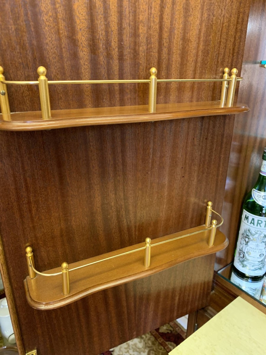 Outstanding Quality Mid Century Carved Walnut Cocktail Cabinet/bar - Now Sold - Image 13