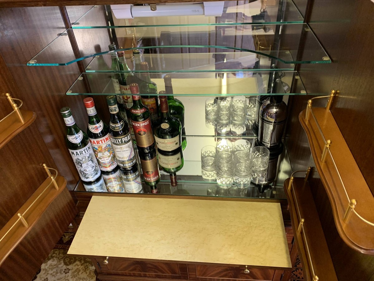 Outstanding Quality Mid Century Carved Walnut Cocktail Cabinet/bar - Now Sold - Image 14