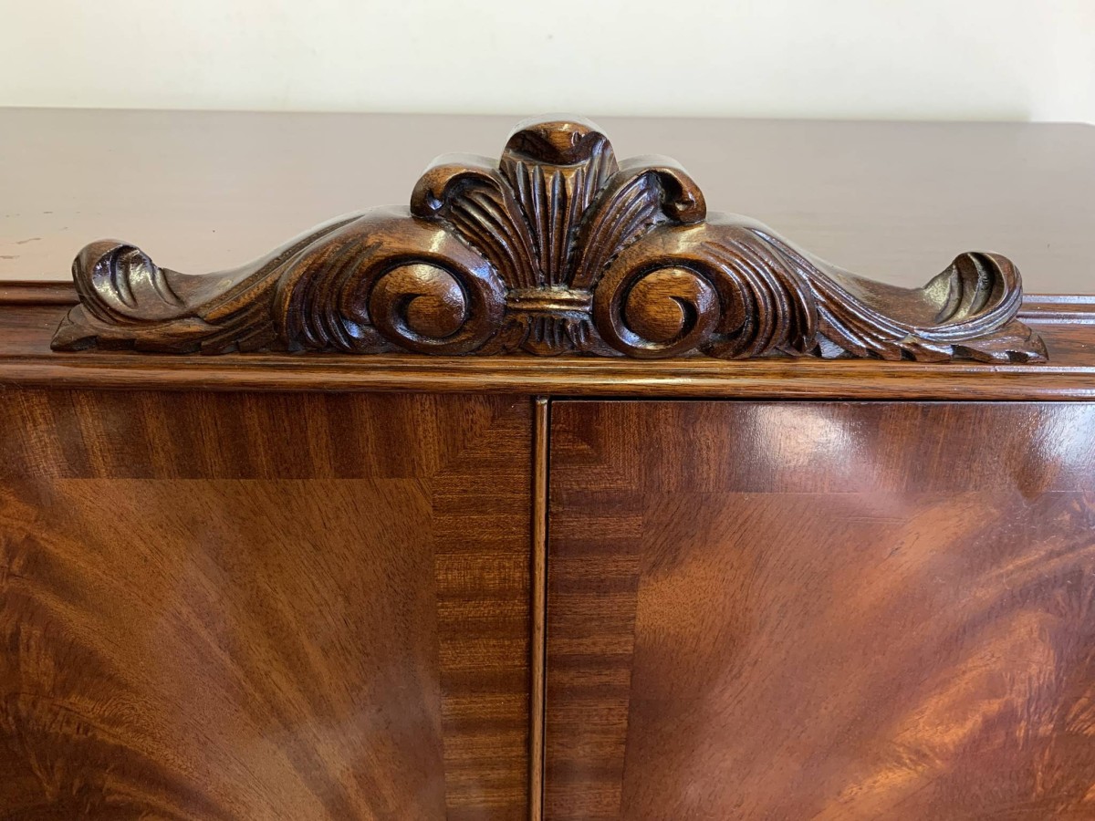 Outstanding Quality Mid Century Carved Walnut Cocktail Cabinet/bar - Now Sold - Image 4