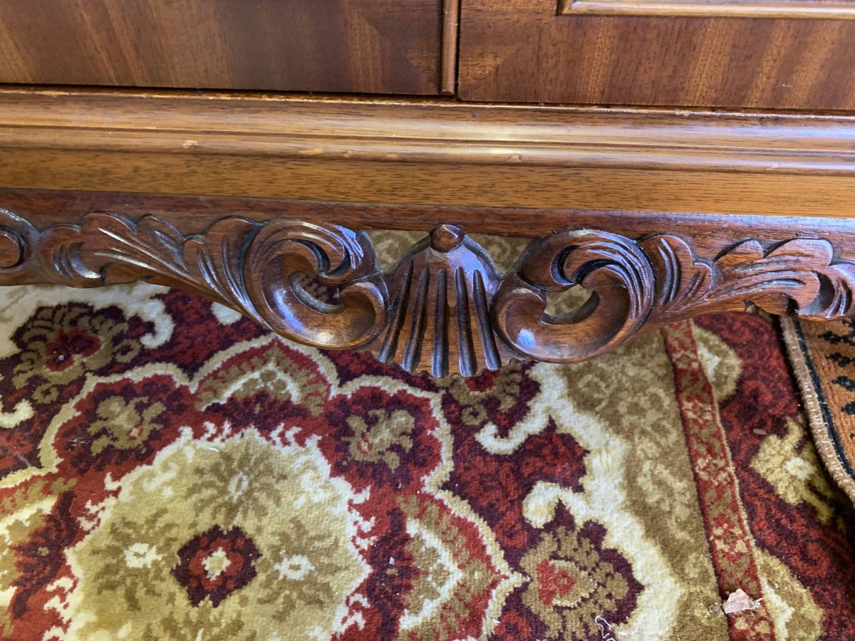 Outstanding Quality Mid Century Carved Walnut Cocktail Cabinet/bar - Now Sold - Image 8