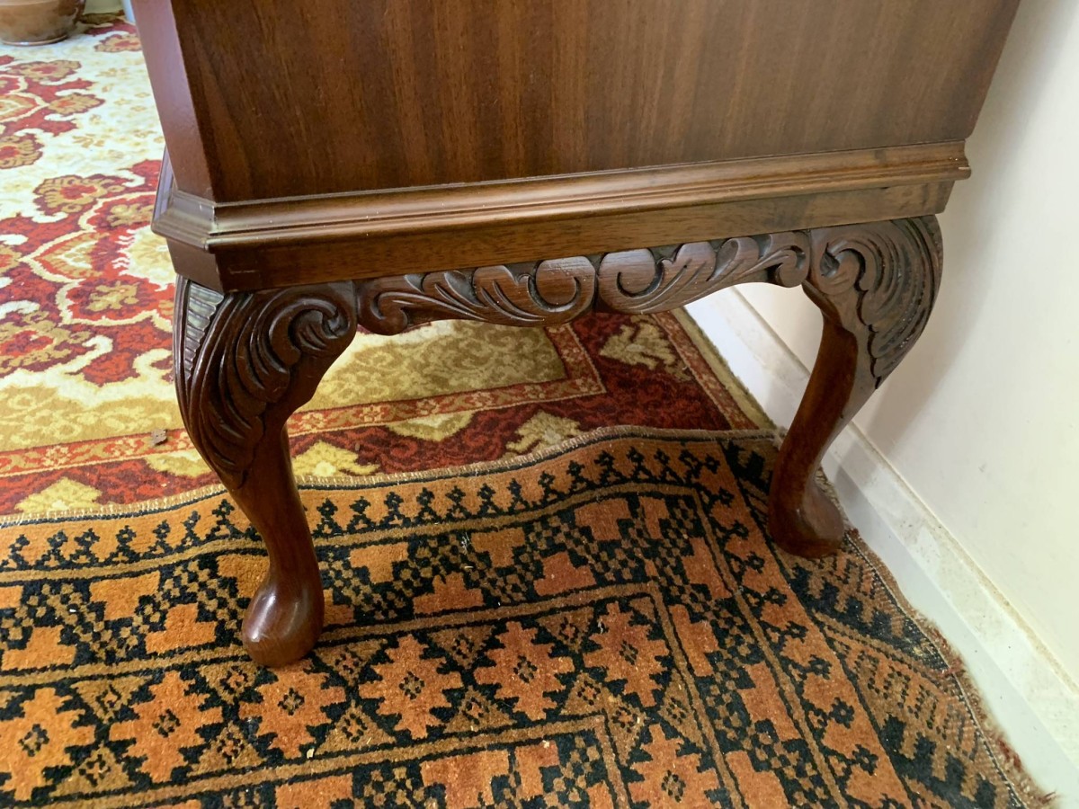 Outstanding Quality Mid Century Carved Walnut Cocktail Cabinet/bar - Now Sold - Image 9