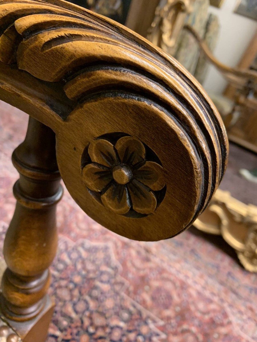 Fabulous Pair Of French Carved Walnut Throne Chairs/armchairs Circa 1930 - Image 11