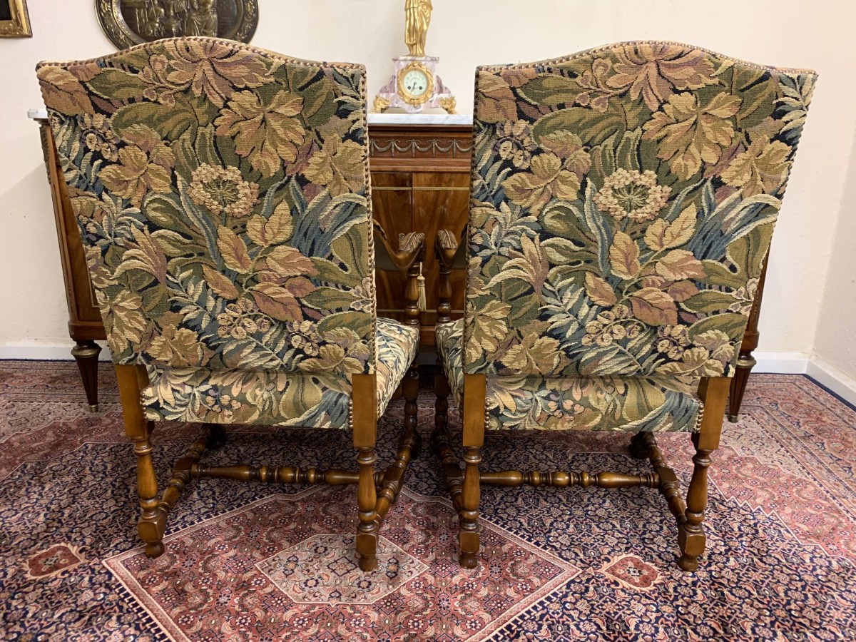 Fabulous Pair Of French Carved Walnut Throne Chairs/armchairs Circa 1930 - Image 13