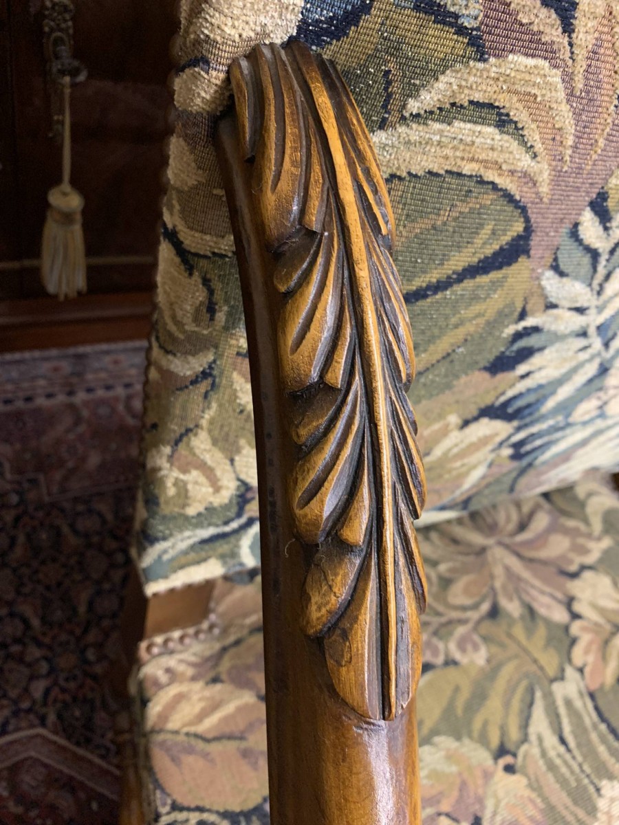 Fabulous Pair Of French Carved Walnut Throne Chairs/armchairs Circa 1930 - Image 19