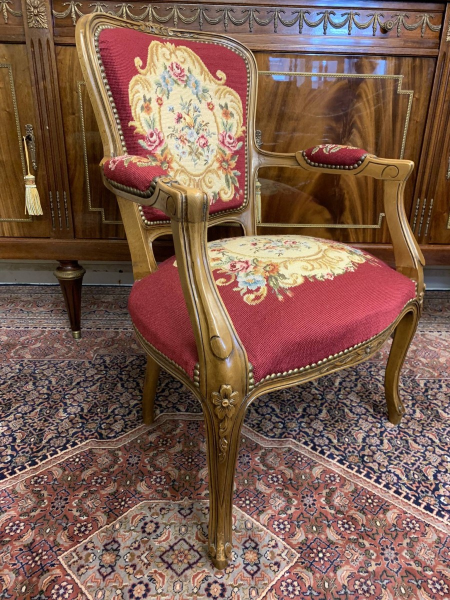 Fabulous French Needlepoint Armchair - Now Sold - Image 13