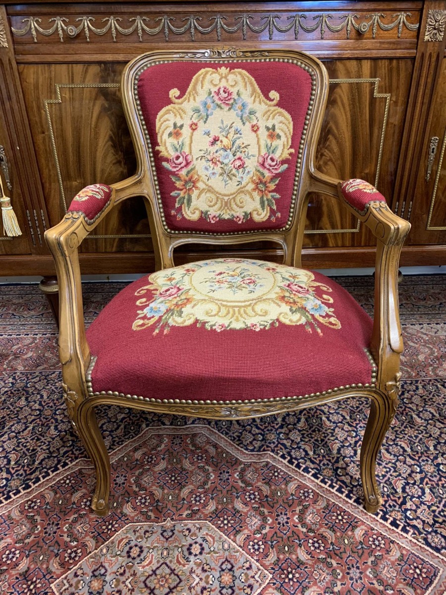 Fabulous French Needlepoint Armchair - Now Sold - Image 2