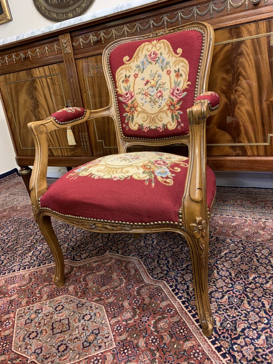 Fabulous French Needlepoint Armchair - Now Sold - Image 3