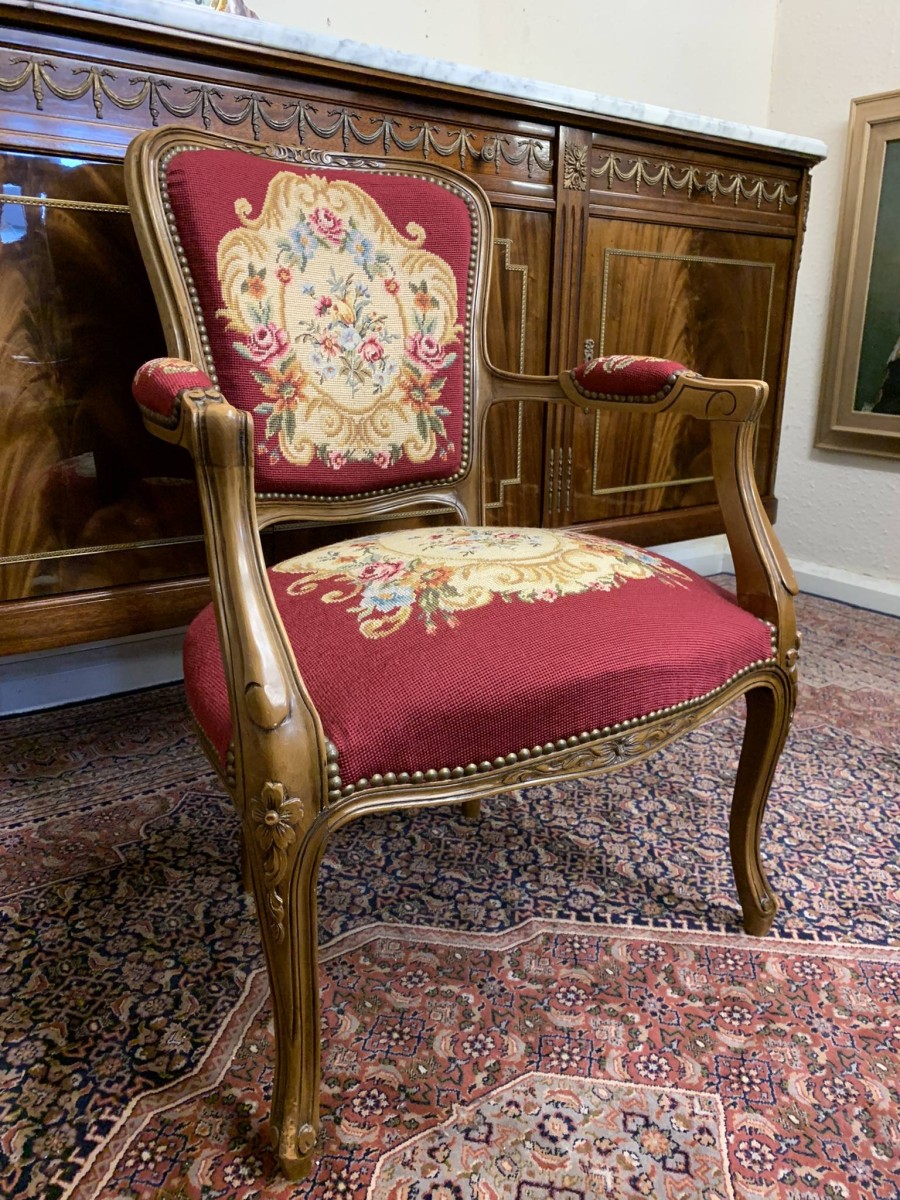 Fabulous French Needlepoint Armchair - Now Sold - Image 9