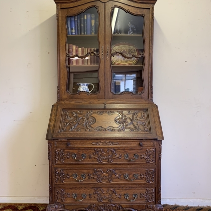 Fantastic Quality Antique French Carved Oak Secretaire/bookcase/desk Circa 1920 - Now Sold