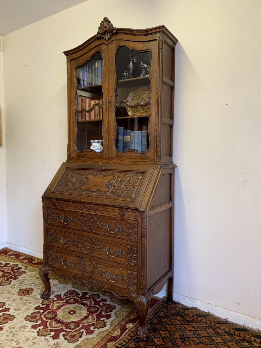 Fantastic Quality Antique French Carved Oak Secretaire/bookcase/desk Circa 1920 - Now Sold - Image 14