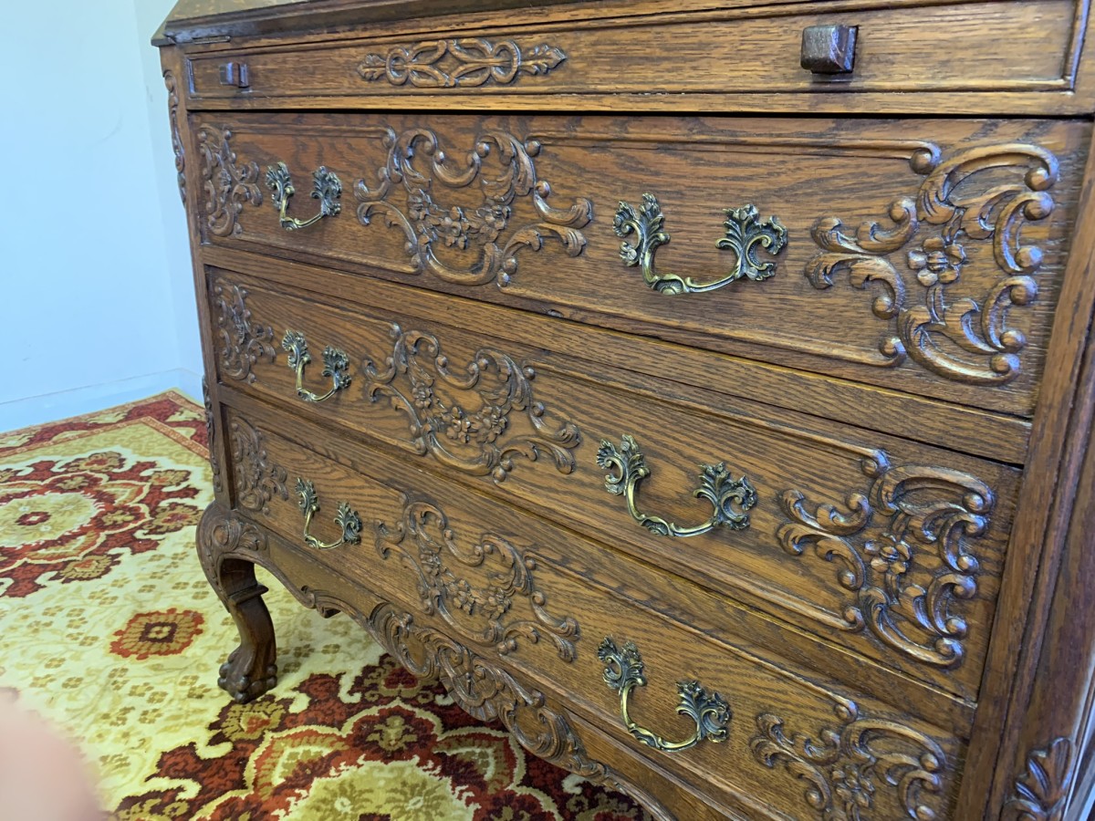 Fantastic Quality Antique French Carved Oak Secretaire/bookcase/desk Circa 1920 - Now Sold - Image 16
