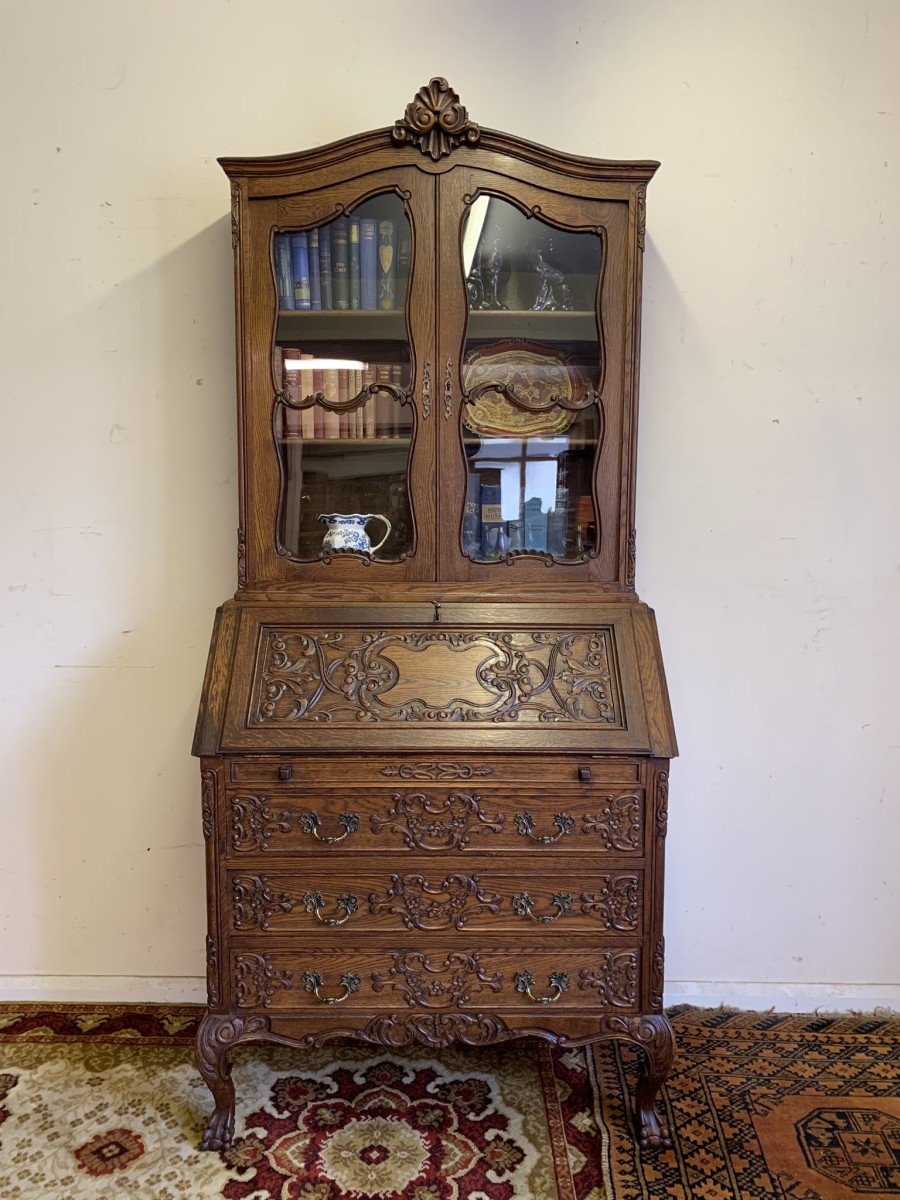Fantastic Quality Antique French Carved Oak Secretaire/bookcase/desk Circa 1920 - Now Sold - Image 2