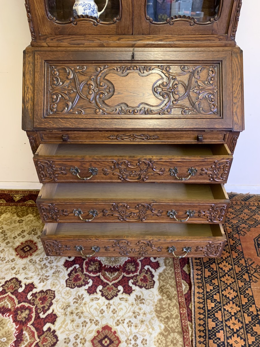 Fantastic Quality Antique French Carved Oak Secretaire/bookcase/desk Circa 1920 - Now Sold - Image 22