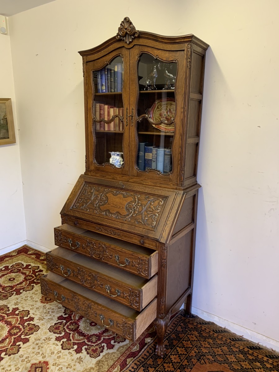 Fantastic Quality Antique French Carved Oak Secretaire/bookcase/desk Circa 1920 - Now Sold - Image 24