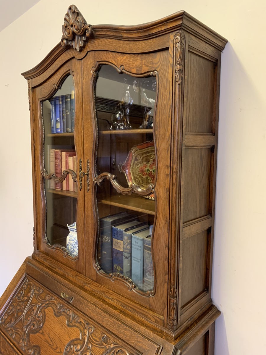 Fantastic Quality Antique French Carved Oak Secretaire/bookcase/desk Circa 1920 - Now Sold - Image 7