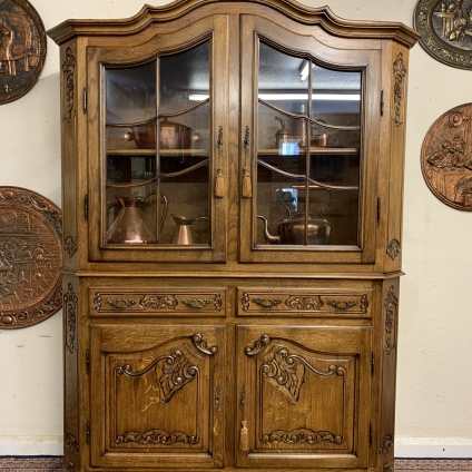 Outstanding Quality French Carve Oak Glazed Dresser/cabinet/cupboard Circa 1930 - Now Sold