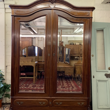 Antique French Carved Mahogany Double Mirrored Door Armoire/wardrobe Circa 1890 - Now Sold