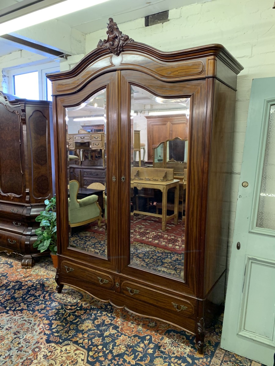 Antique French Carved Mahogany Double Mirrored Door Armoire/wardrobe Circa 1890 - Now Sold - Image 10