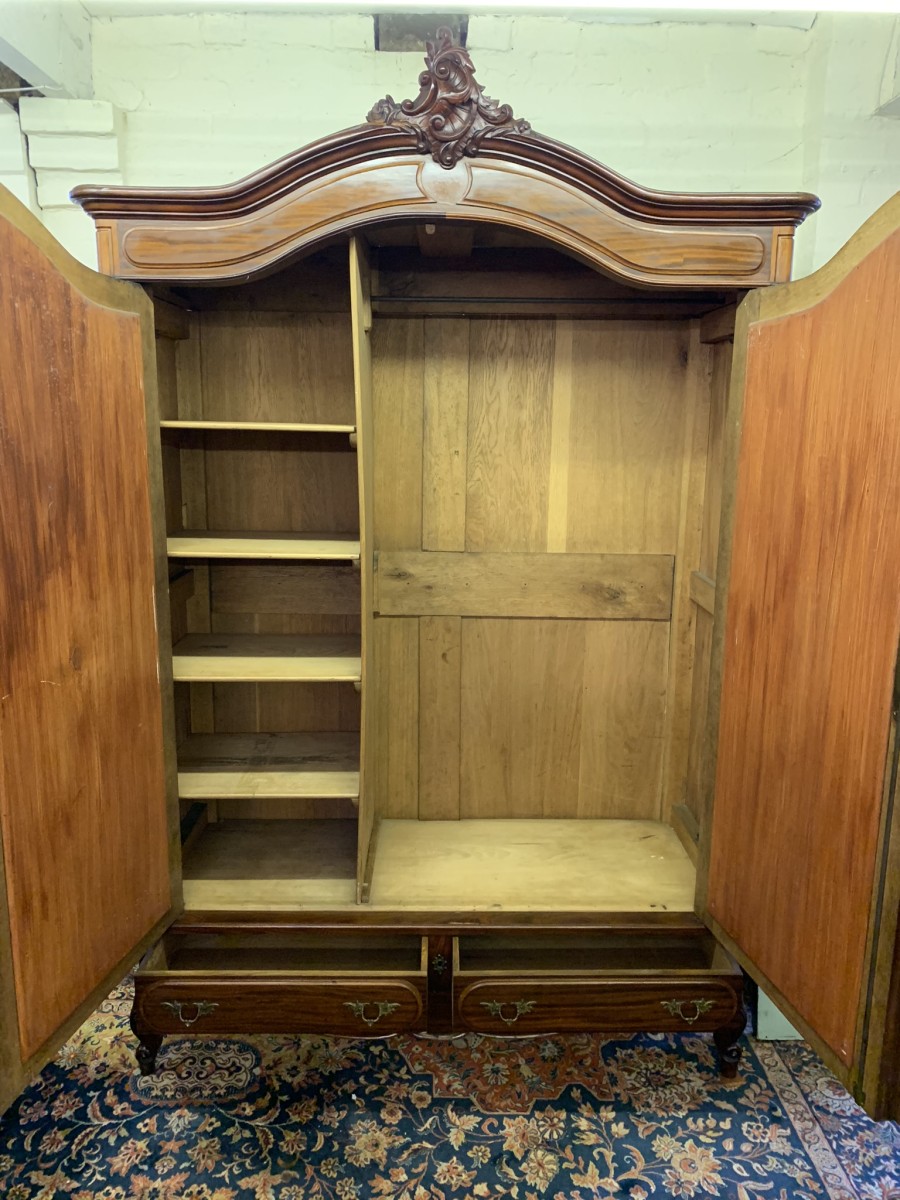 Antique French Carved Mahogany Double Mirrored Door Armoire/wardrobe Circa 1890 - Now Sold - Image 11