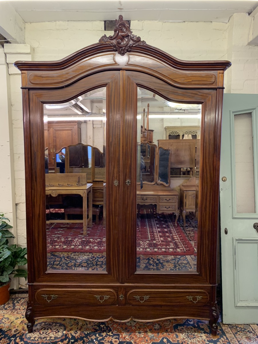 Antique French Carved Mahogany Double Mirrored Door Armoire/wardrobe Circa 1890 - Now Sold - Image 17