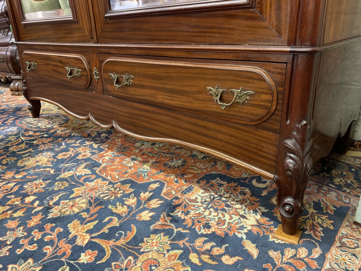 Antique French Carved Mahogany Double Mirrored Door Armoire/wardrobe Circa 1890 - Now Sold - Image 18