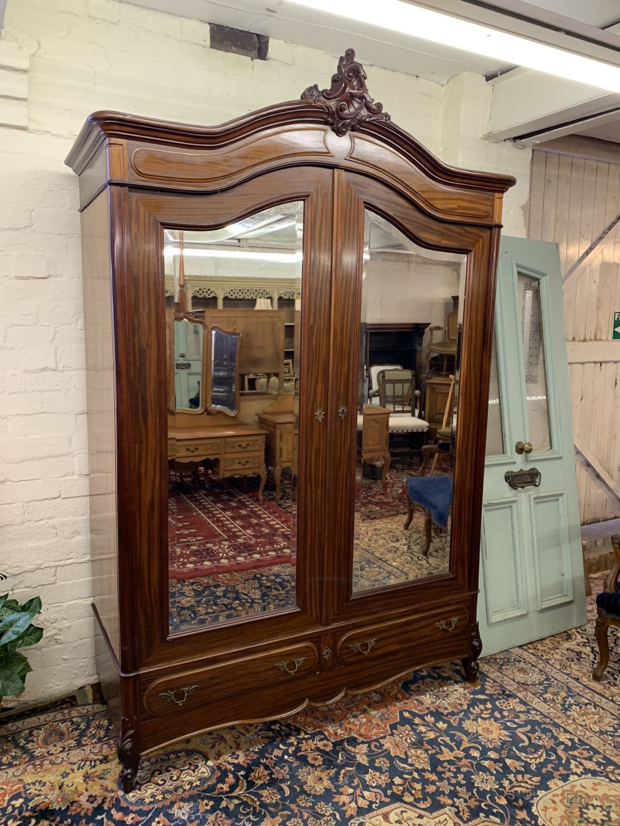 Antique French Carved Mahogany Double Mirrored Door Armoire/wardrobe Circa 1890 - Now Sold - Image 5
