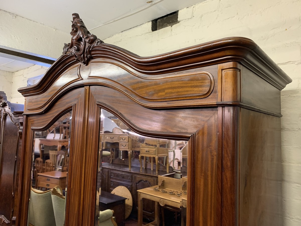 Antique French Carved Mahogany Double Mirrored Door Armoire/wardrobe Circa 1890 - Now Sold - Image 6