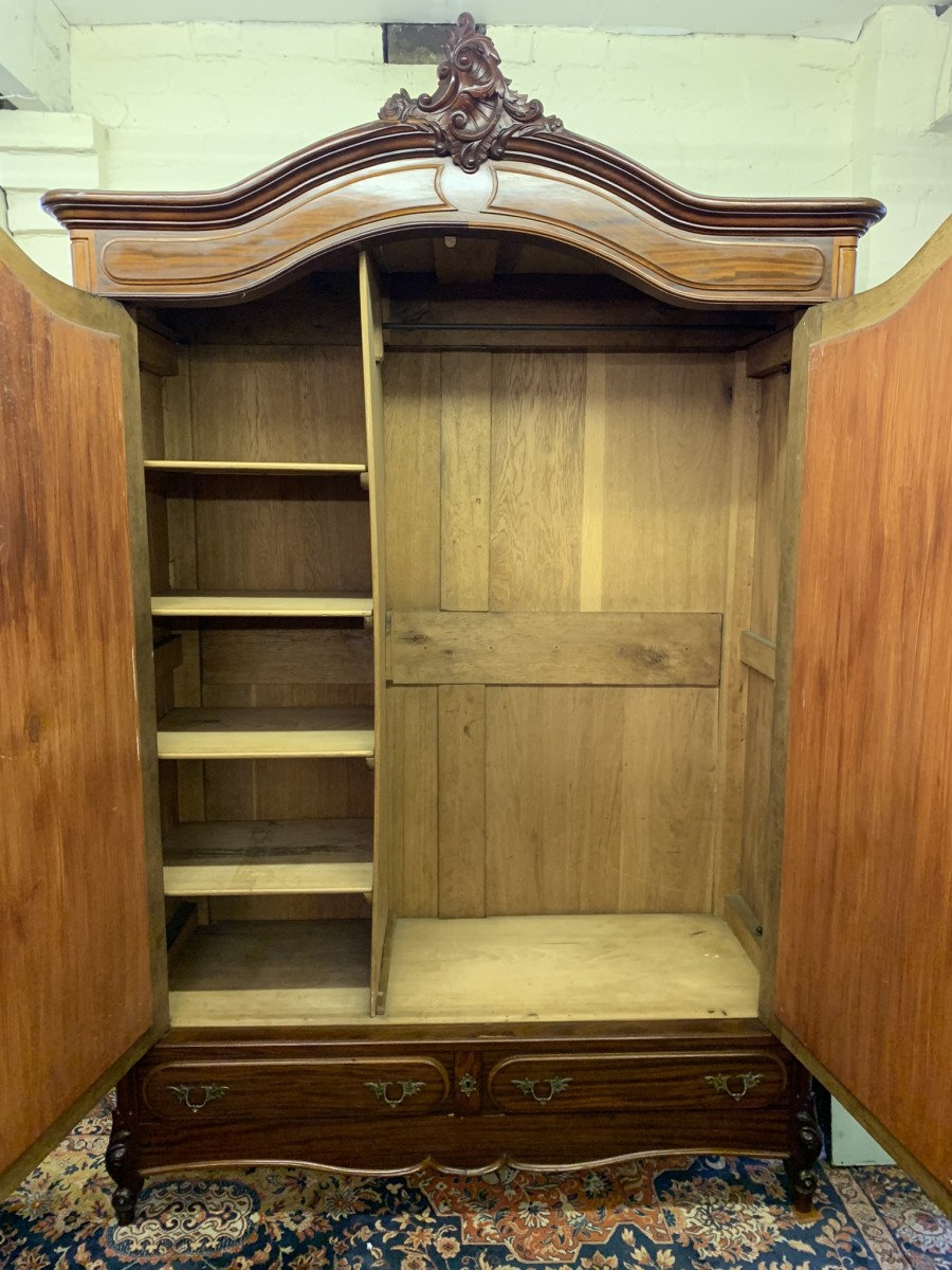 Antique French Carved Mahogany Double Mirrored Door Armoire/wardrobe Circa 1890 - Now Sold - Image 7