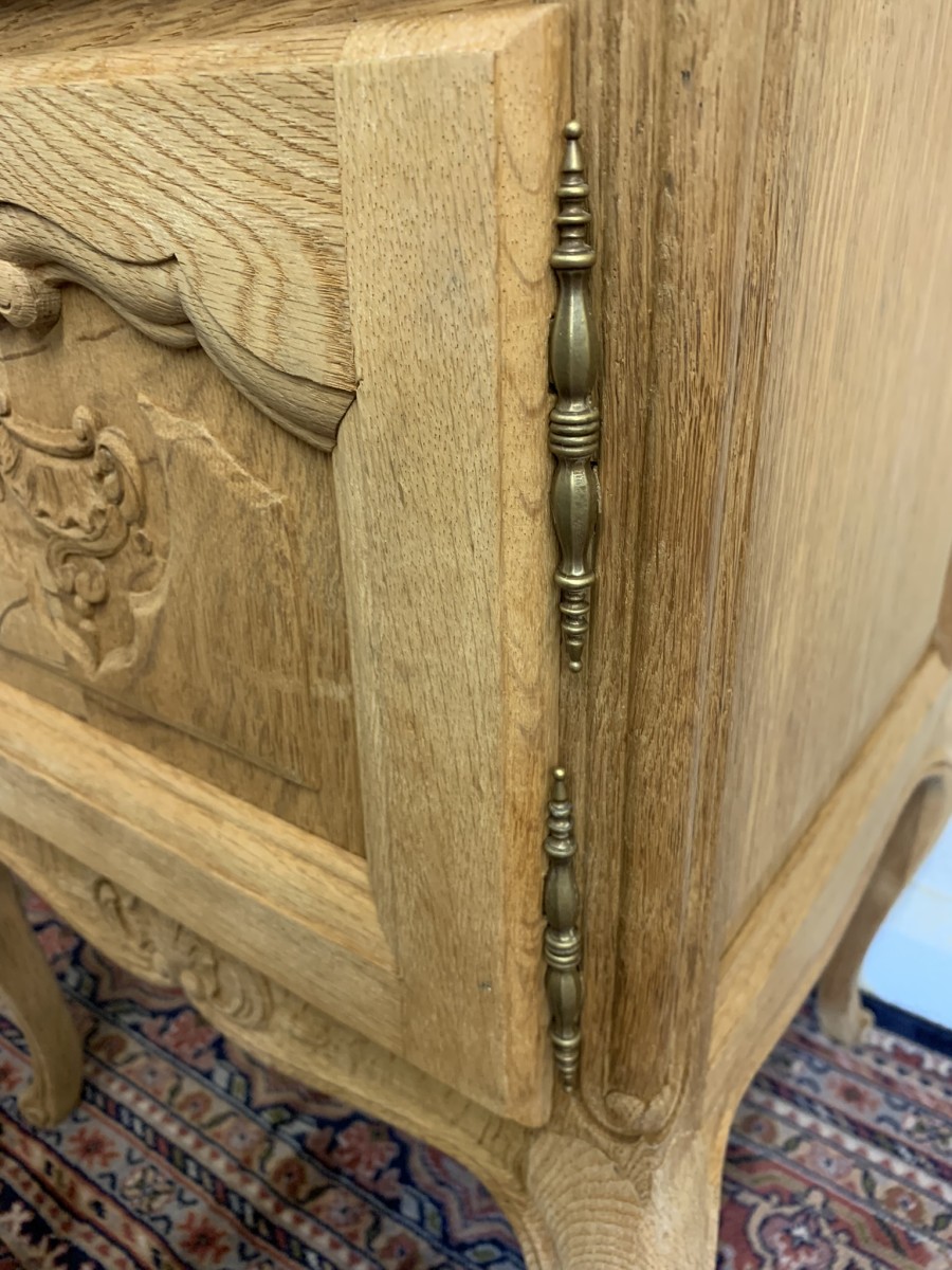 Impressive Pair Of French Antique Carved Oak Raw Wood Bedsides Circa 1890 - Now Sold - Image 14