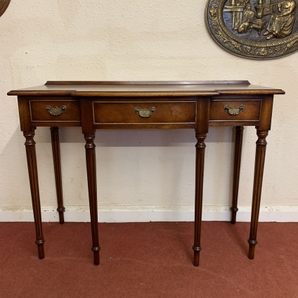 Fabulous Quality Mahogany Three Drawer Brakefront Side Table/ Hall Table - Now Sold