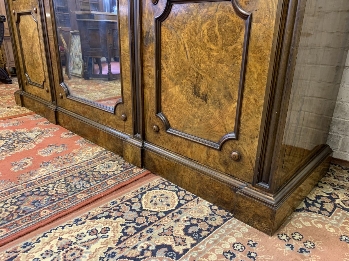 Stunning Burr Walnut Victorian Mirror Door Wardrobe - Now Sold - Image 12