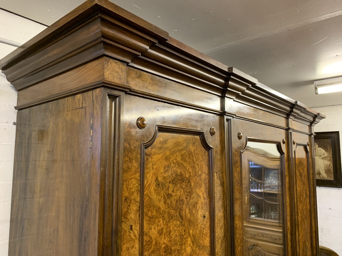 Stunning Burr Walnut Victorian Mirror Door Wardrobe - Now Sold - Image 18