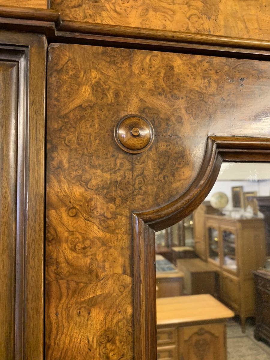 Stunning Burr Walnut Victorian Mirror Door Wardrobe - Now Sold - Image 19