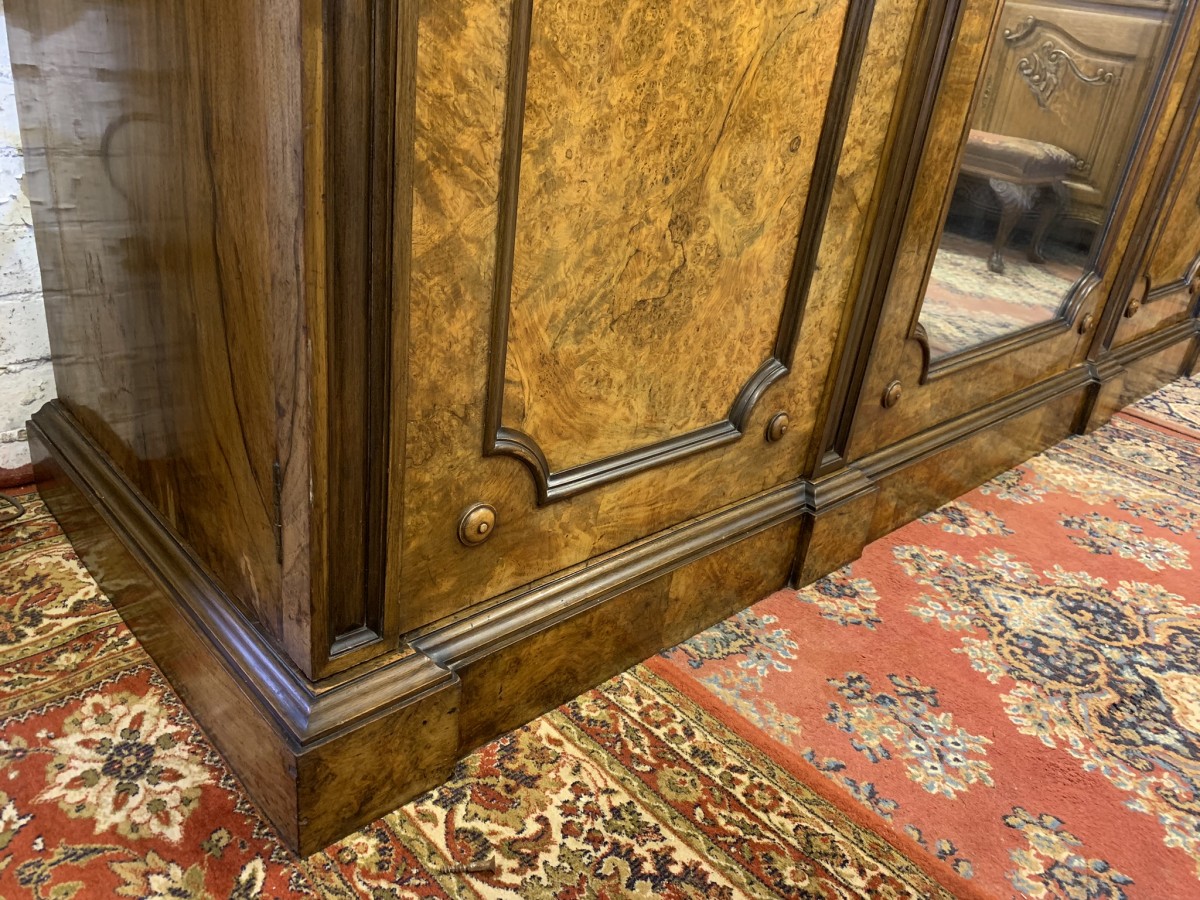 Stunning Burr Walnut Victorian Mirror Door Wardrobe - Now Sold - Image 2