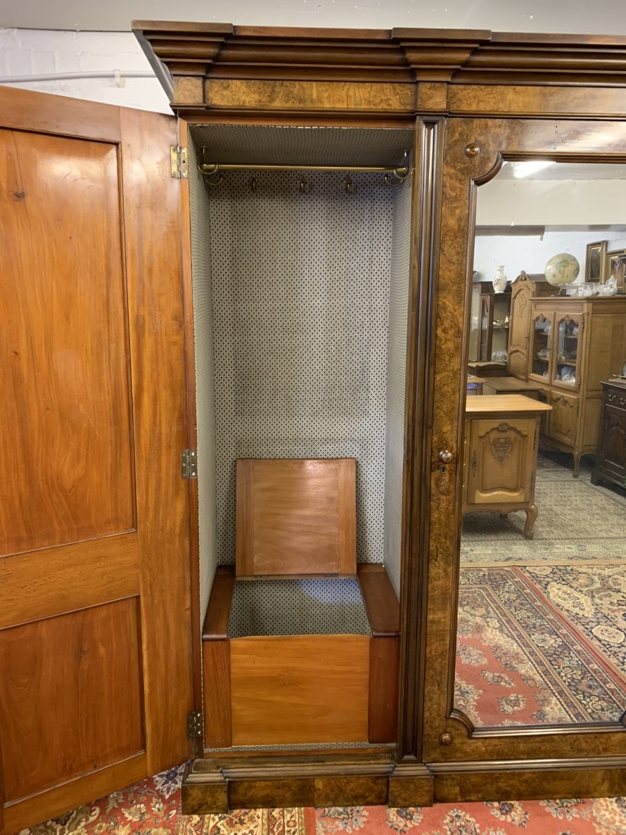 Stunning Burr Walnut Victorian Mirror Door Wardrobe - Now Sold - Image 20
