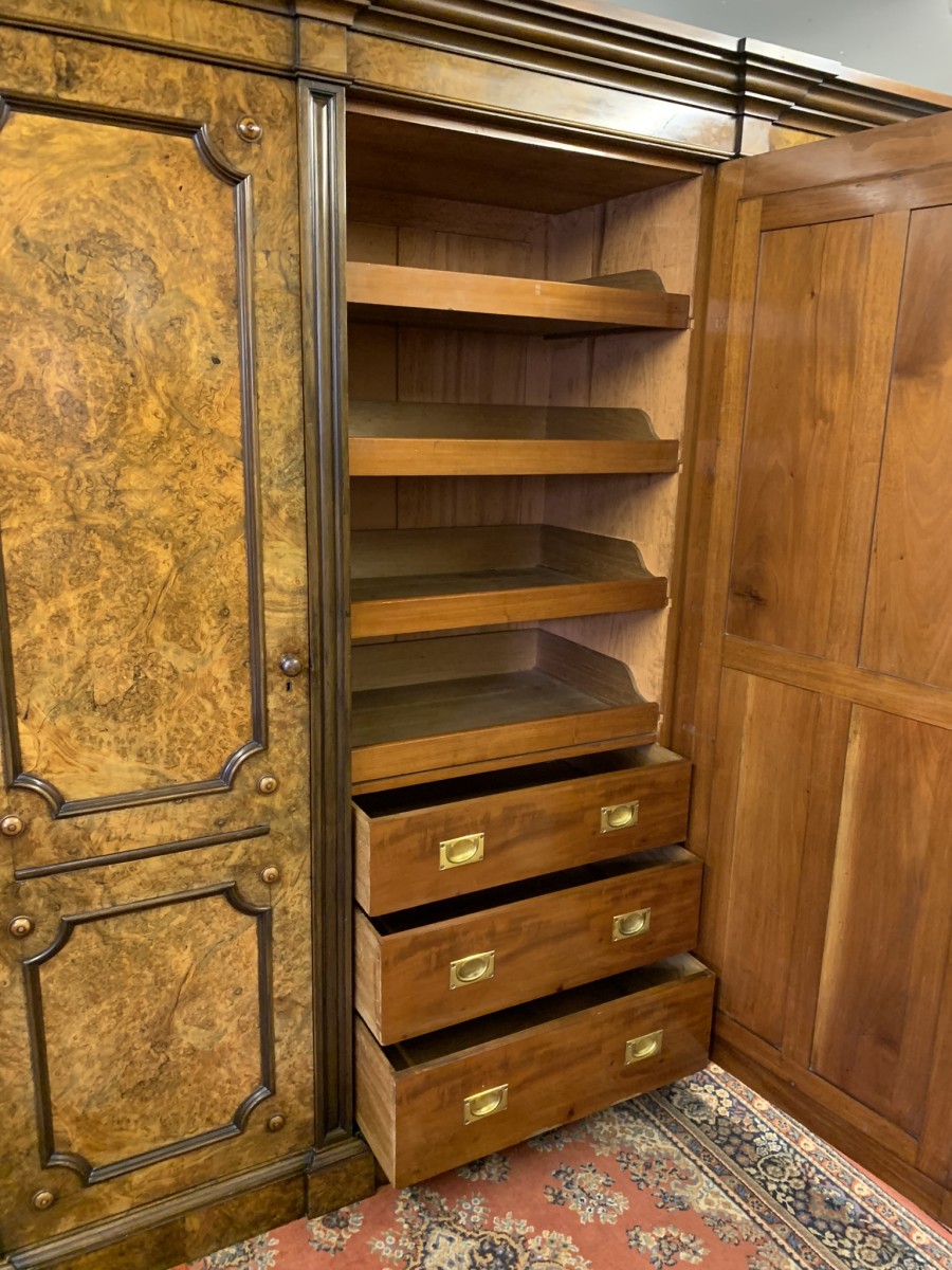 Stunning Burr Walnut Victorian Mirror Door Wardrobe - Now Sold - Image 25