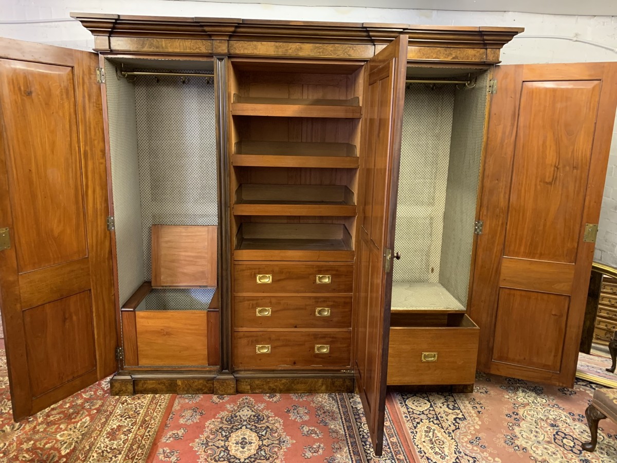 Stunning Burr Walnut Victorian Mirror Door Wardrobe - Now Sold - Image 34
