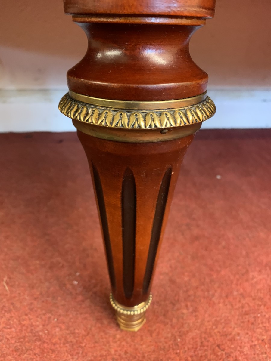 French Shaped Marquetry Inlaid Walnut & Ormolu Marble Top Credenza/sideboard - Image 19