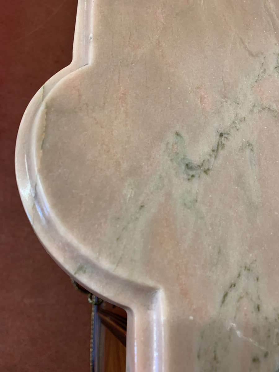 French Shaped Marquetry Inlaid Walnut & Ormolu Marble Top Credenza/sideboard - Image 25