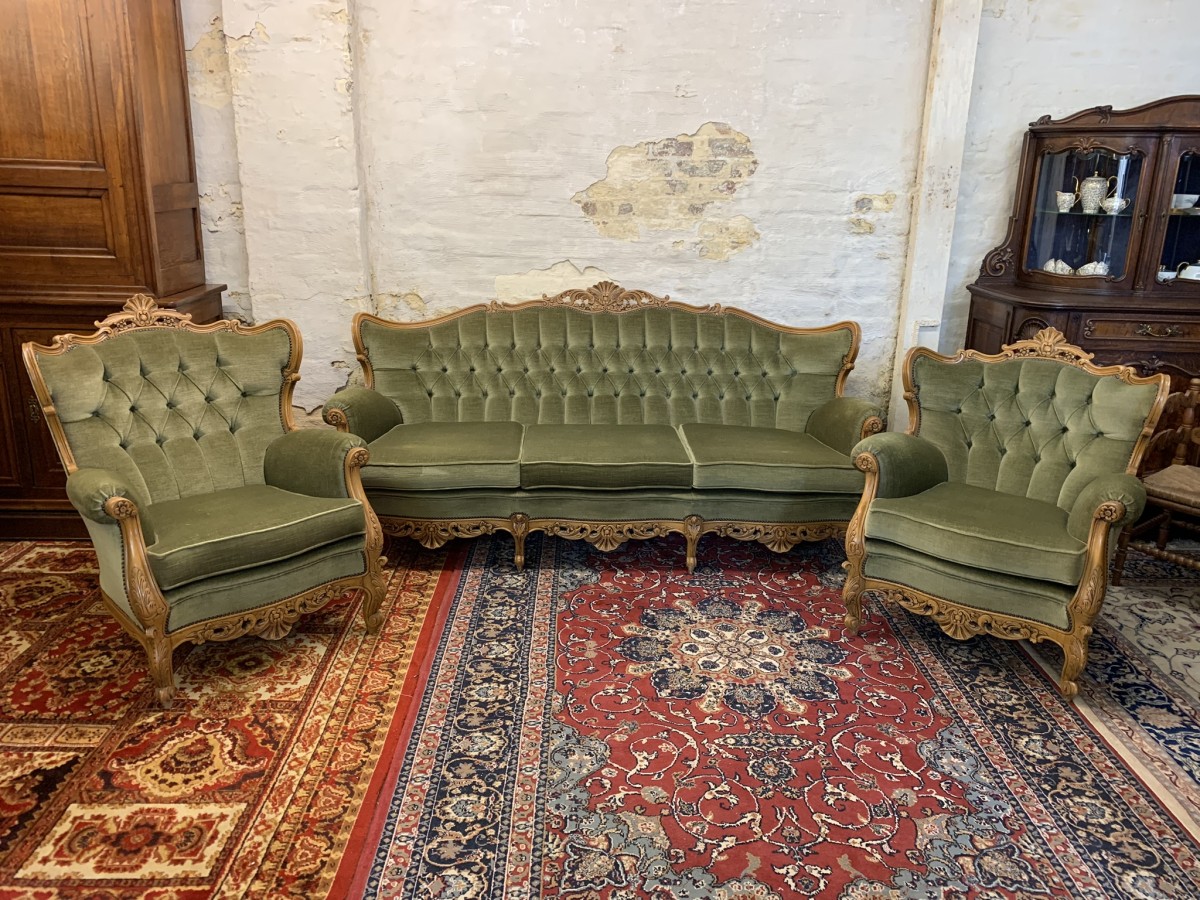 Fabulous Outstanding Quality French Carved Oak Sofa & Two Armchairs - Image 17