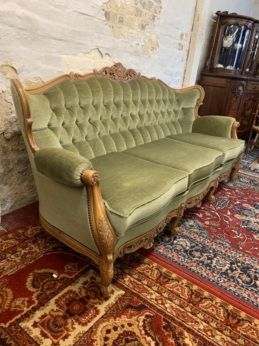 Fabulous Outstanding Quality French Carved Oak Sofa & Two Armchairs - Image 4