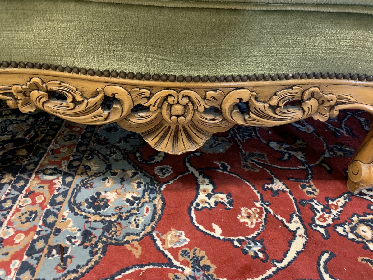 Fabulous Outstanding Quality French Carved Oak Sofa & Two Armchairs - Image 6