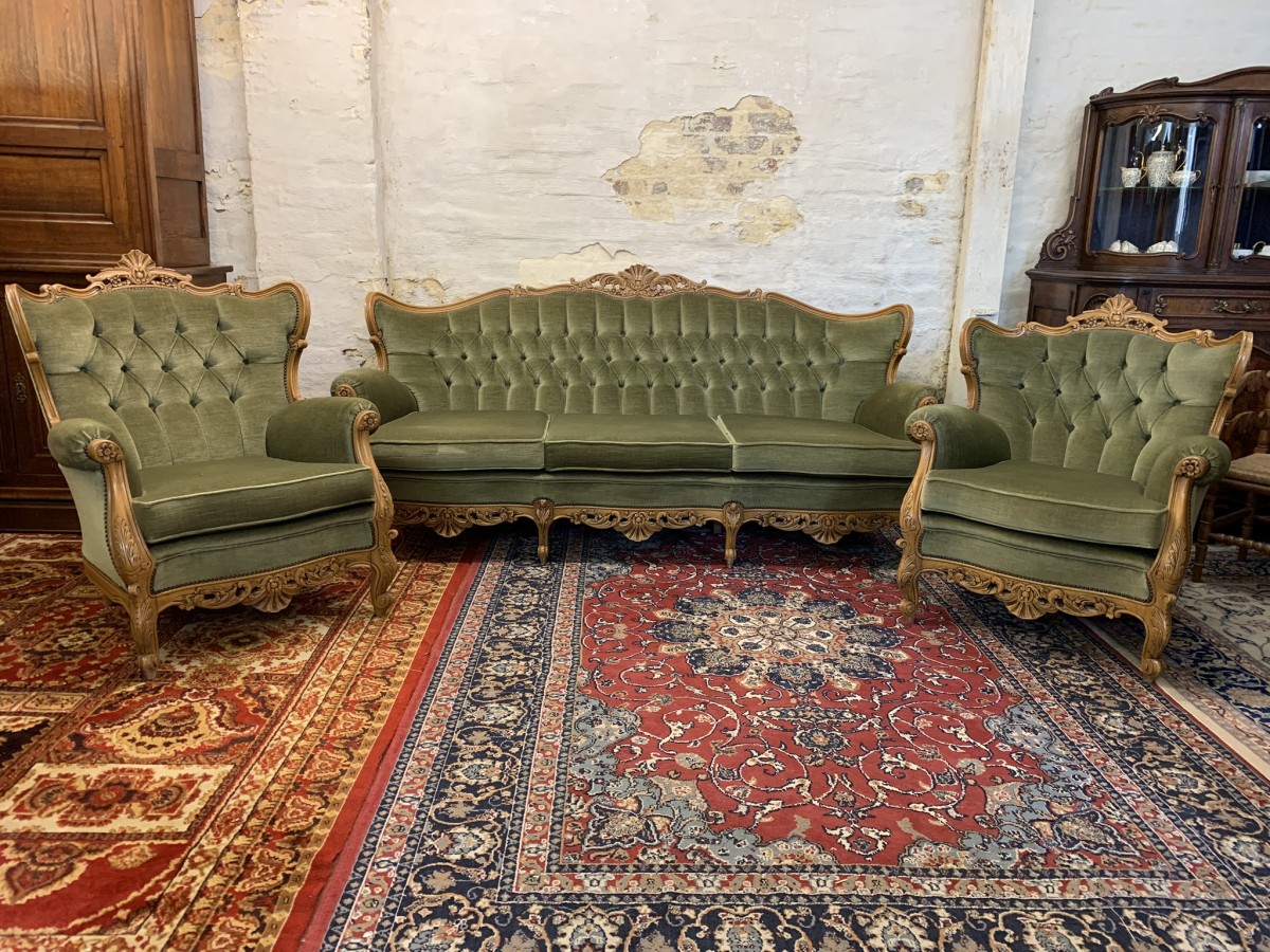 Fabulous Outstanding Quality French Carved Oak Sofa & Two Armchairs - Image 7