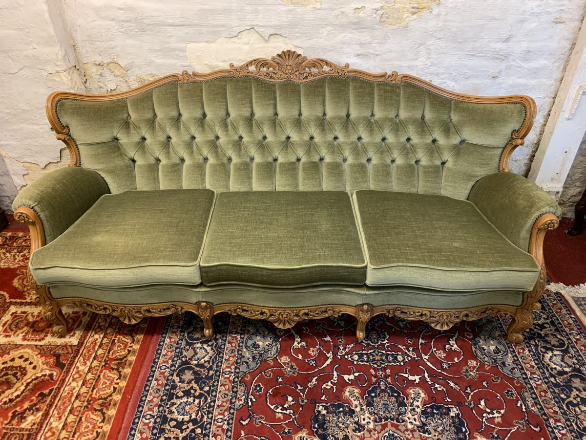 Fabulous Outstanding Quality French Carved Oak Sofa & Two Armchairs - Image 9